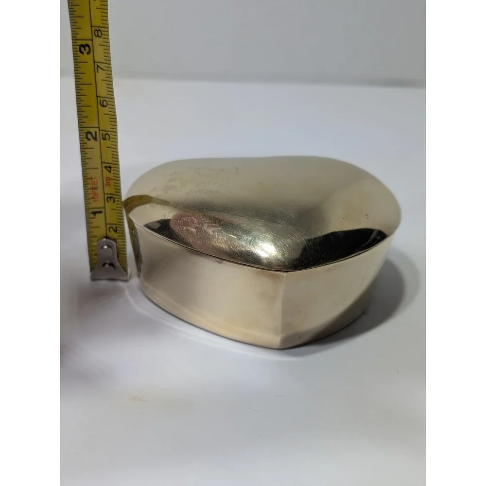 Solid Brass Heart-Shaped Collectible Metalware Desk Accessory Paperweight